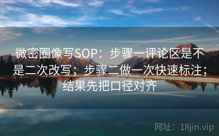 微密圈像写SOP：步骤一评论区是不是二次改写；步骤二做一次快速标注；结果先把口径对齐  第2张